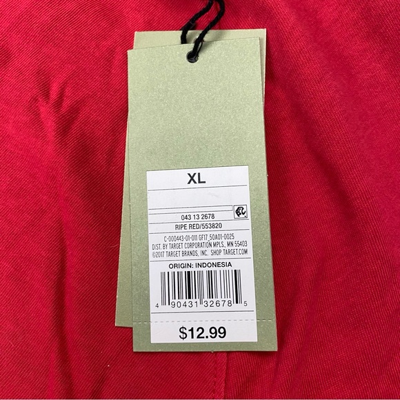 Goodfellow Henley Shirt Men's Extra Large Regular Fit Short Sleeve Red New - Picture 3 of 8